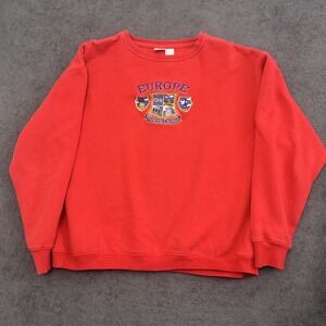 00S sweatshirt EUROPE princess cruises pullover red size 2XL logo embroidered